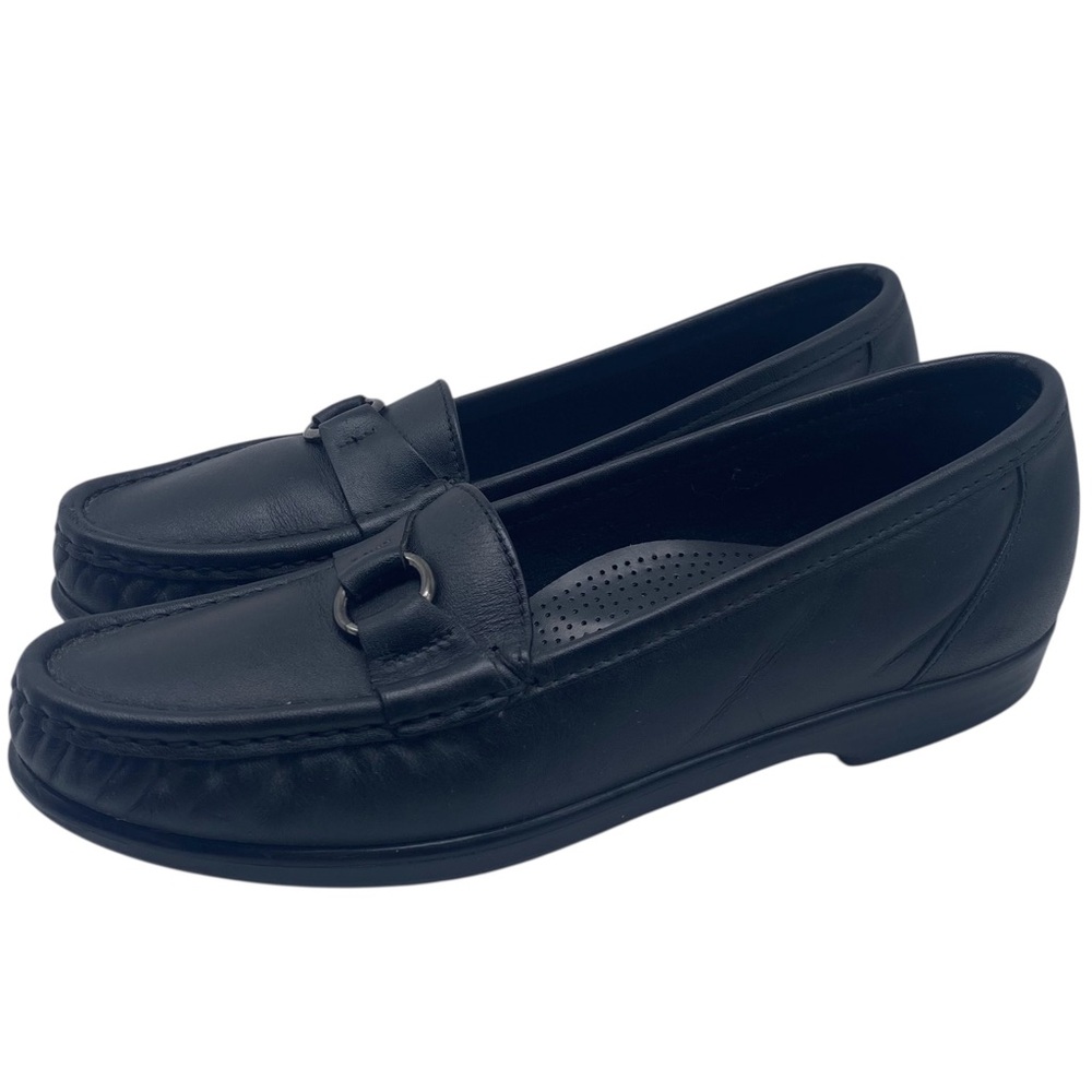 SAS Womens Shoes Jewel Loafers 7 Slim Black Leather Flats Padded Comfort Narrow